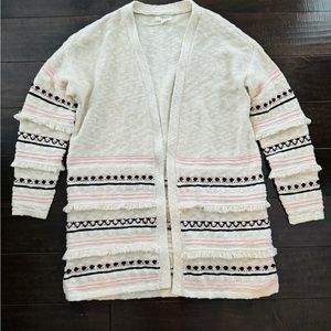 Style and Co Women's Fringe Cardigan Extra Small